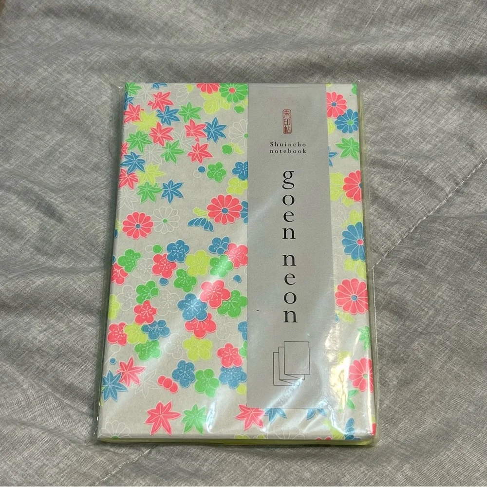 Shogado Shuincho Notebook Goen Neon Floral Accordian Notebook Journal New